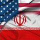 Composite image blending the United States flag with the Iranian flag, implying U.S.–Iran relations.