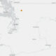 Map of the Pacific Northwest with an orange marker northeast of Seattle in Washington state.