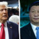Split-screen image of two men in suits facing opposite directions, suggesting a political comparison or confrontation.