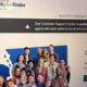 Group photo of diverse people smiling together in front of a blue map graphic on a health insurance website banner (Washington Healthplanfinder).