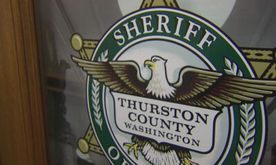 Seal of the Thurston County Sheriff's Office featuring an eagle with outstretched wings and the text Thurston County, Washington.