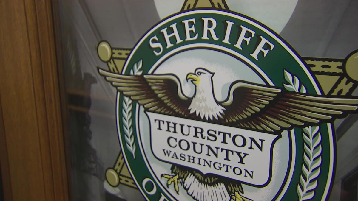 Seal of the Thurston County Sheriff's Office featuring an eagle with outstretched wings and the text Thurston County, Washington.