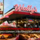Burger, fries and shake in foreground at Wally's Drive-In; bold banner proclaims Wally's has a new owner (ownership change).