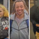 Three young people walking side by side: left with curly blond hair in a hoodie, middle smiling with braids and a gray jacket, right in a dark hoodie with a dog at their feet in the frame.