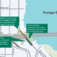 Map of the Portage Bay area showing 24-hour parking restrictions on Boyer Avenue and a pedestrian crossing with on-site flaggers near Delmar Dr/11th Ave E.