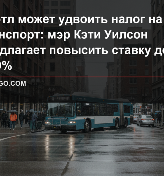 Автобус общественного транспорта на городской улице