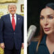 Split image: left shows two men in suits posing indoors; right shows a woman speaking into a microphone outdoors.