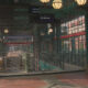 Closed metal security gates block the entrance to a subway station, with overhead signs reading 'ID/Chinatown' and hanging lantern-style lights above.