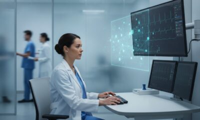 Кардиолог анализирует ЭКГ с помощью искусственного интеллекта