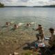 Плавание в озере и проверка качества пресной воды