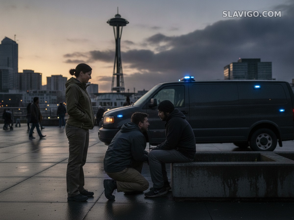 Мобильная кризисная группа оказывает помощь возле Seattle Center после стрельбы на Bite of Seattle