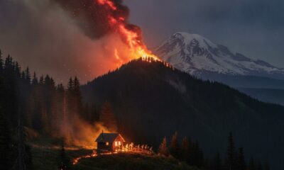 Молнии вызвали пять новых пожаров у Mount Rainier, огонь угрожал домику рейнджеров