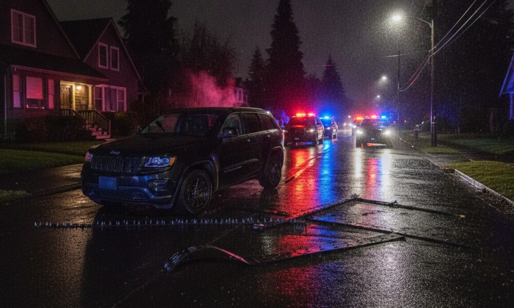 Опасная езда в Tukwila закончилась погоней и брошенным Jeep