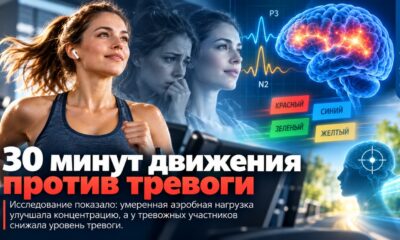 Одна аэробная тренировка снизила тревогу и улучшила контроль внимания