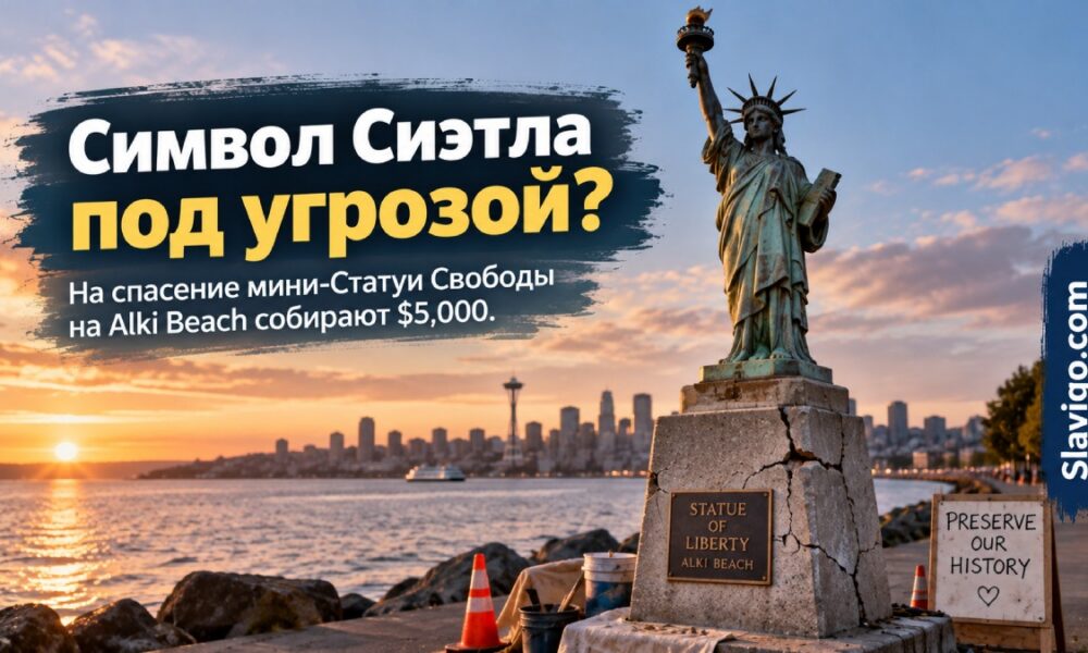В West Seattle собирают $5 тысяч на ремонт копии Statue of Liberty на Alki Beach