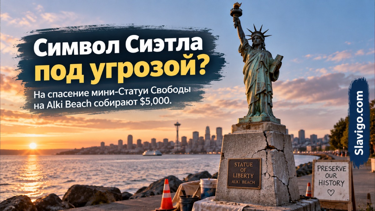 В West Seattle собирают $5 тысяч на ремонт копии Statue of Liberty на Alki Beach