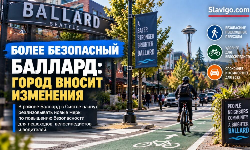 В Ballard добавят новые переходы, островки безопасности и 13 дорожных подушек