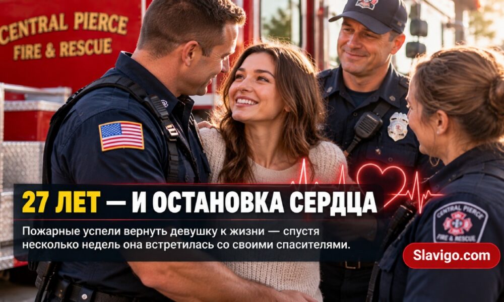 Пожарные Central Pierce встретились с 27-летней женщиной, которую спасли после остановки сердца