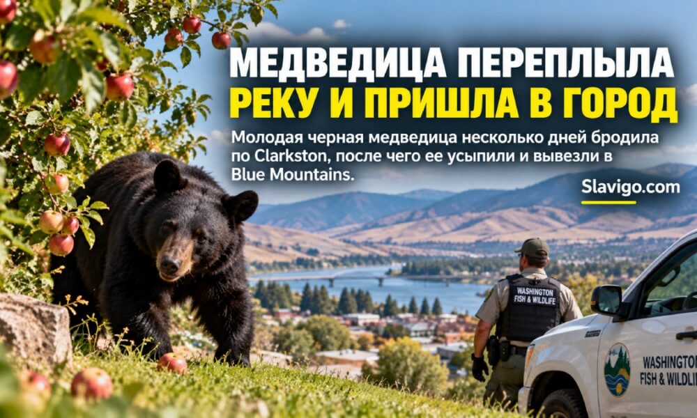 Чёрную медведицу из Clarkston усыпили и перевезли в Blue Mountains