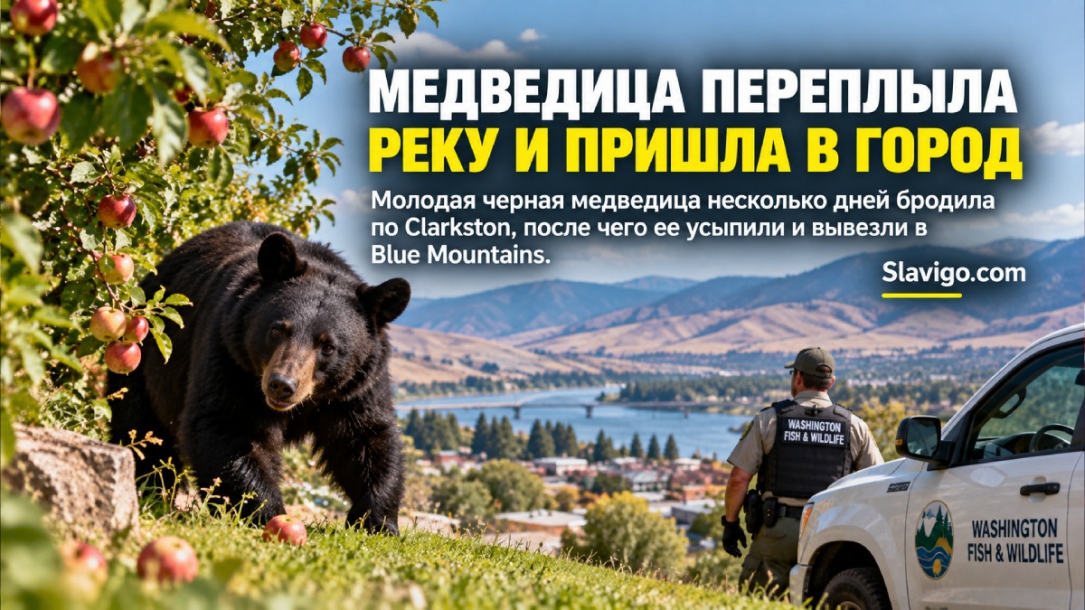 Чёрную медведицу из Clarkston усыпили и перевезли в Blue Mountains