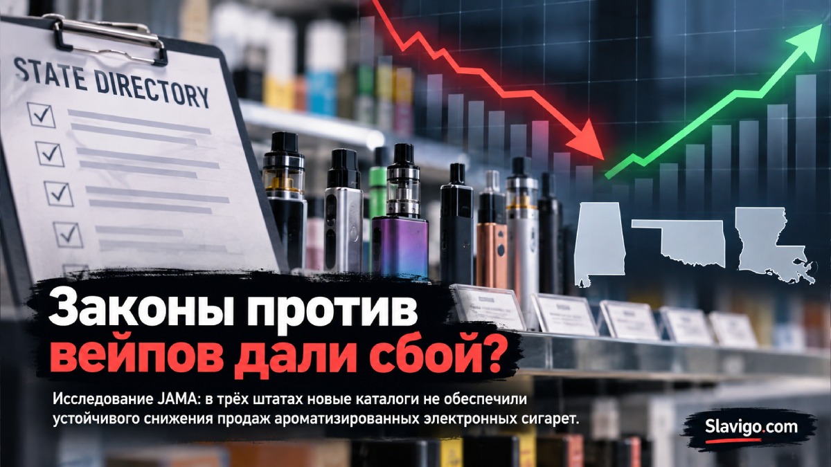 Реестры электронных сигарет не дали устойчивого снижения продаж в трёх штатах США