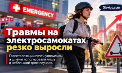 Травмы на электросамокатах почти удвоились: шлемы использовали лишь в 12% госпитализаций