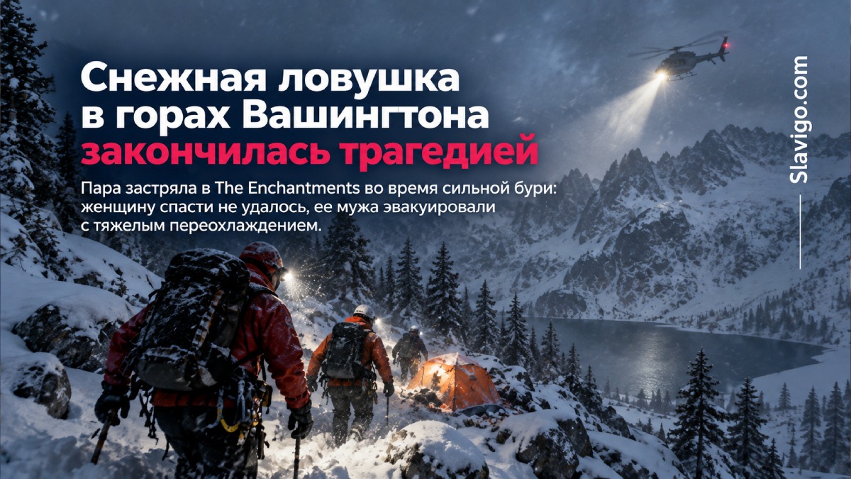Женщина погибла после снежной бури в Enchantments, её мужа эвакуировали