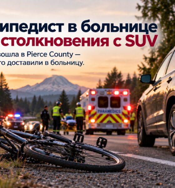 В Pierce County велосипедиста серьёзно травмировал SUV