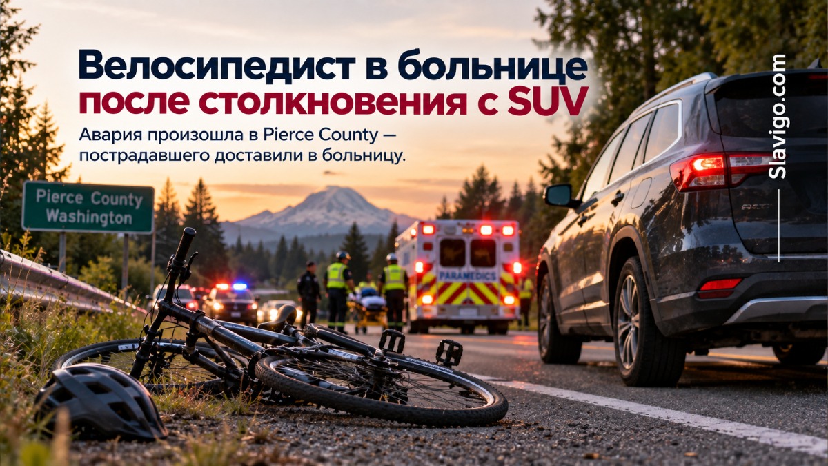 В Pierce County велосипедиста серьёзно травмировал SUV