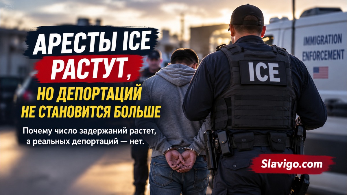 Рост арестов ICE при стабильном числе депортаций