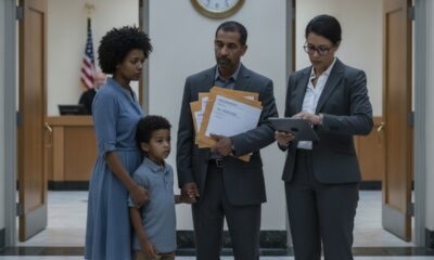 Семья с адвокатом ожидает слушания в иммиграционном суде США