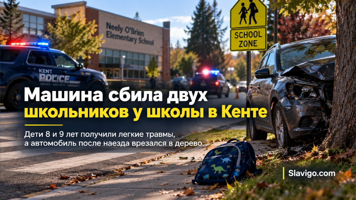 В Kent автомобиль сбил двух школьников и врезался в дерево