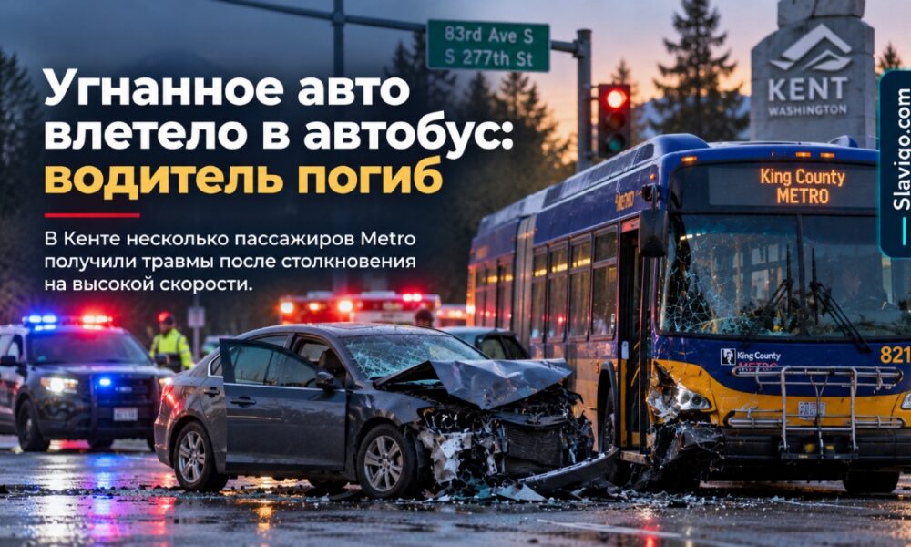 В Kent водитель угнанной машины погиб после столкновения с автобусом Metro
