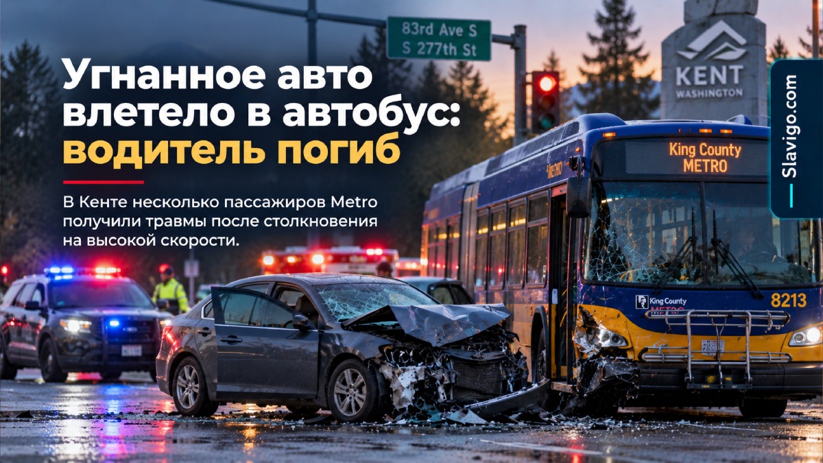 В Kent водитель угнанной машины погиб после столкновения с автобусом Metro