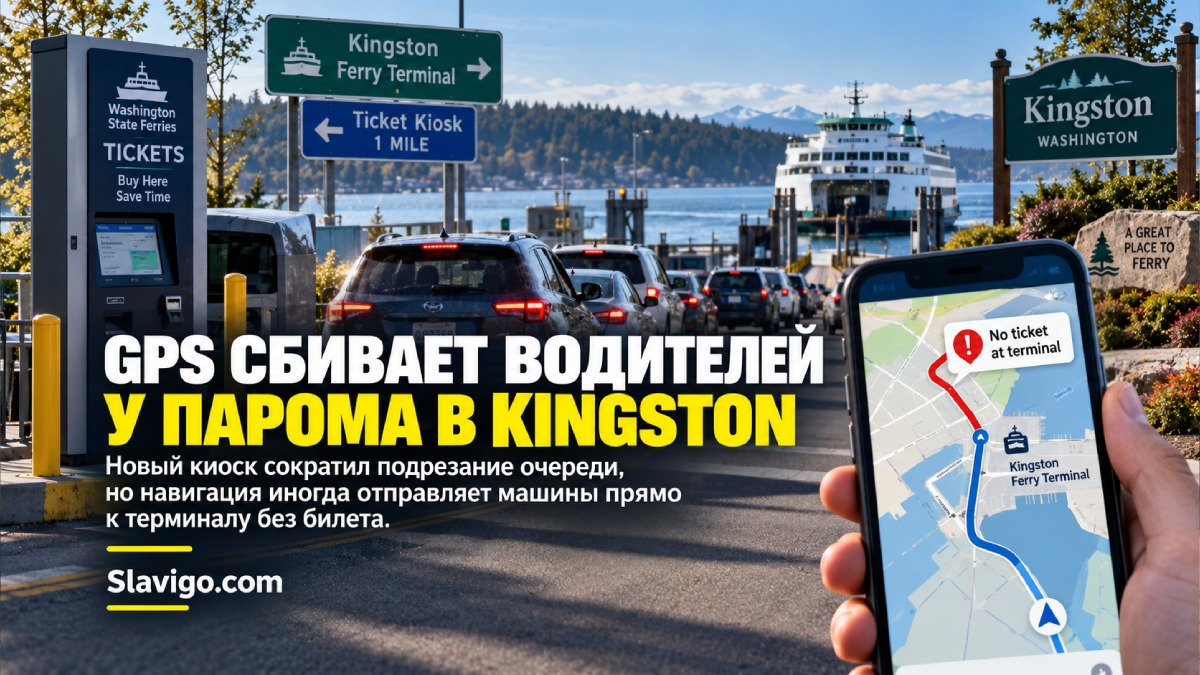 Новый билетный киоск Kingston Ferry сократил объезды очереди, но GPS всё ещё путает водителей