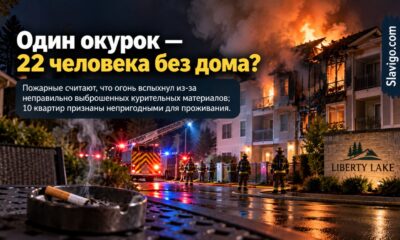 Пожар в Big Trout Lodge в Liberty Lake оставил без жилья 22 человека
