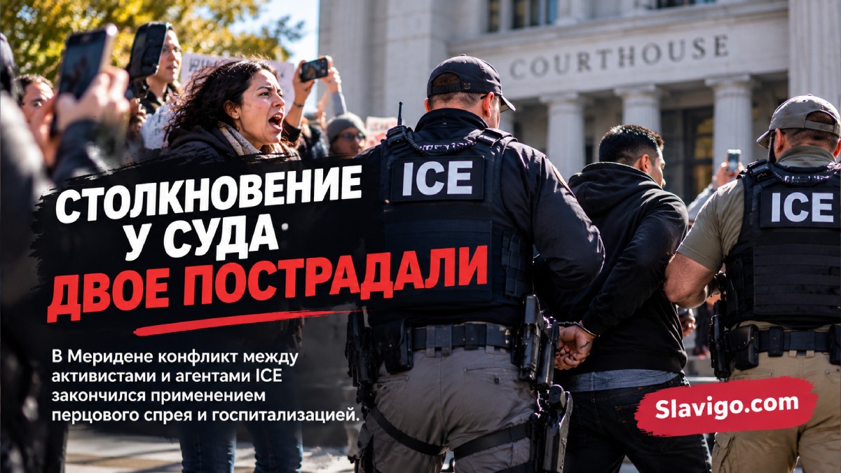 Проверка операции ICE в здании суда Meriden в Коннектикуте