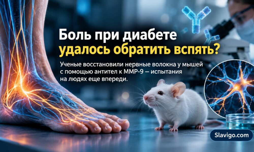 Антитела против MMP-9 восстановили нервные волокна при диабете — пока у мышей