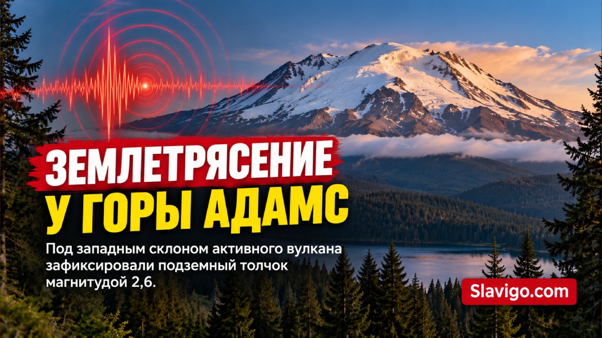 Землетрясение магнитудой 2,6 произошло на западном склоне Mount Adams