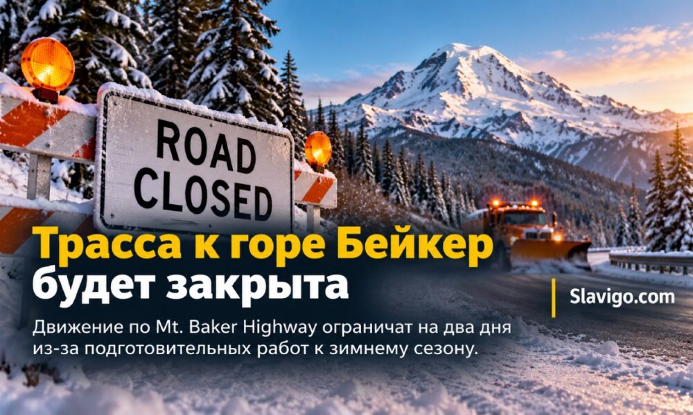 Mt. Baker Highway временно закрывают днём для подготовки к зимнему сезону