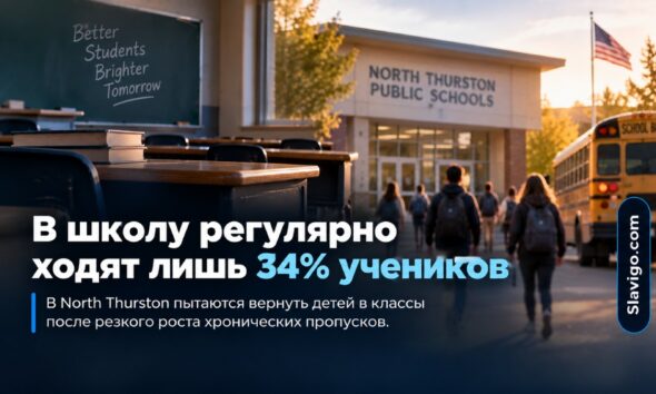 В North Thurston Public Schools регулярно посещают занятия лишь 34,3% учеников