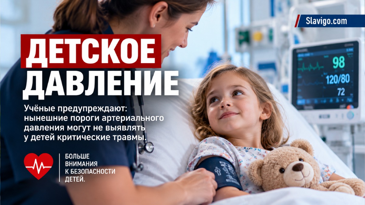 У детей после тяжёлой травмы опасное падение давления может начинаться раньше, чем считалось