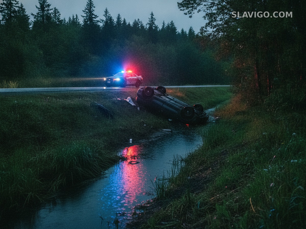 После переворота SUV водительница из Port Orchard попросила незнакомца отвезти её домой