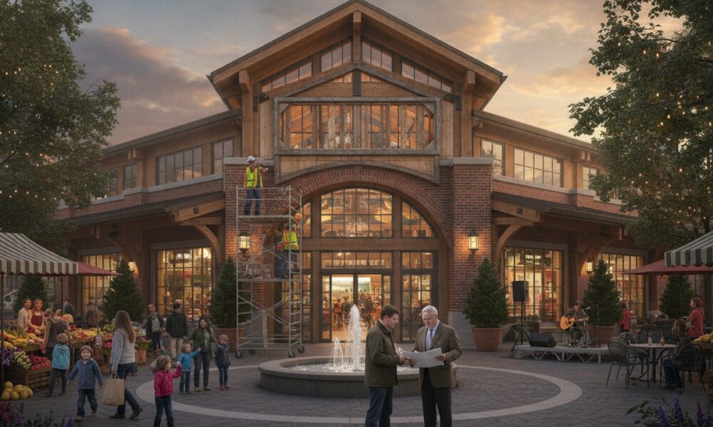 На здании Renton Market установили новую вывеску