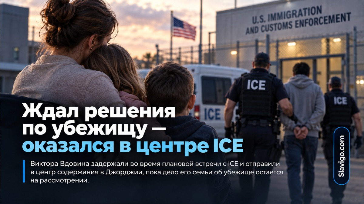 Задержание россиянина Виктора Вдовина во время отметки в ICE