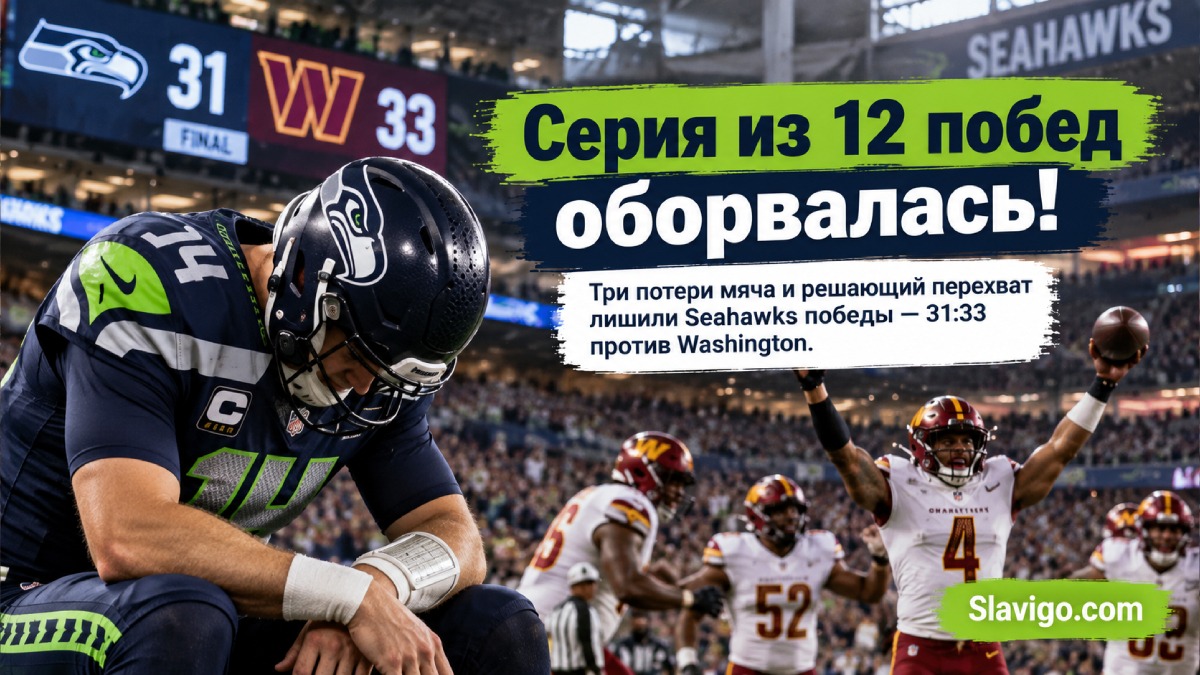 Seahawks проиграли Commanders 31:33 и прервали 12-матчевую победную серию