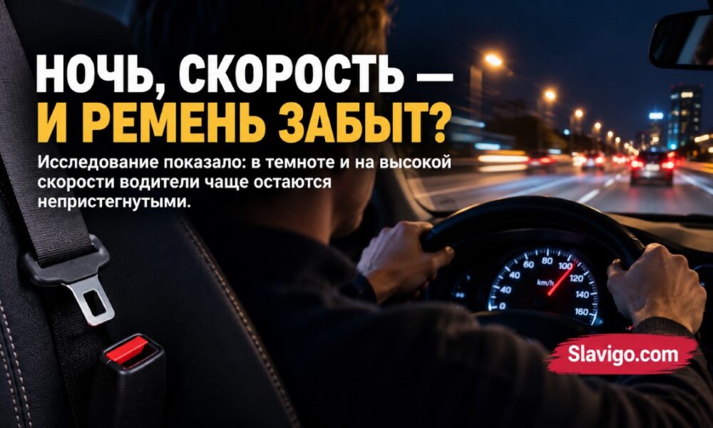 Ночью и на коротких поездках водители реже пристёгиваются — анализ 130 тысяч поездок