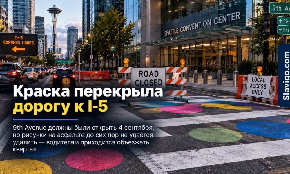 9th Avenue в Seattle остаётся закрытой из-за краски после летнего маркета