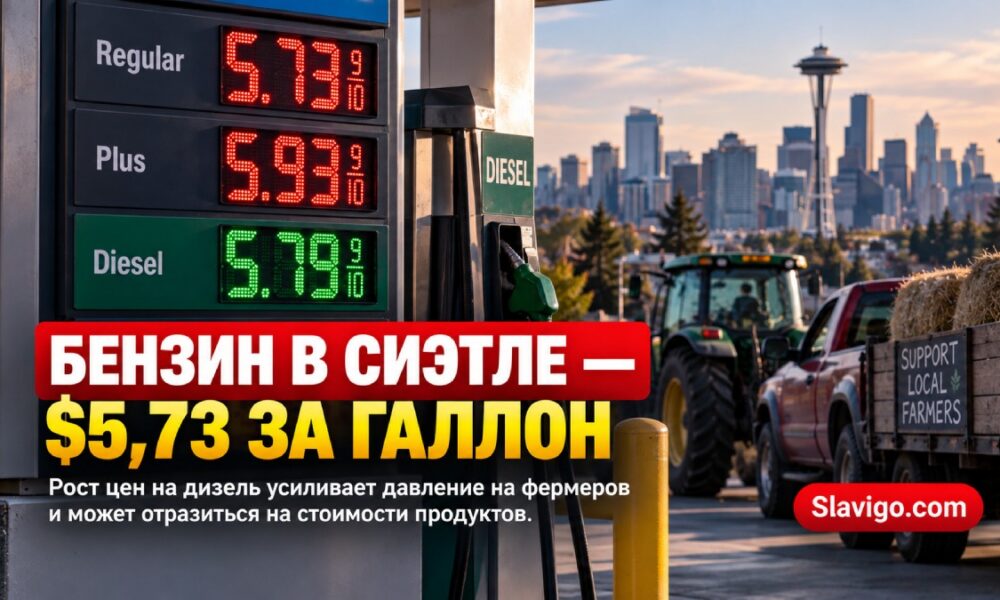 Бензин в Seattle подорожал до $5,73 за галлон, а дизель усилил давление на фермеров