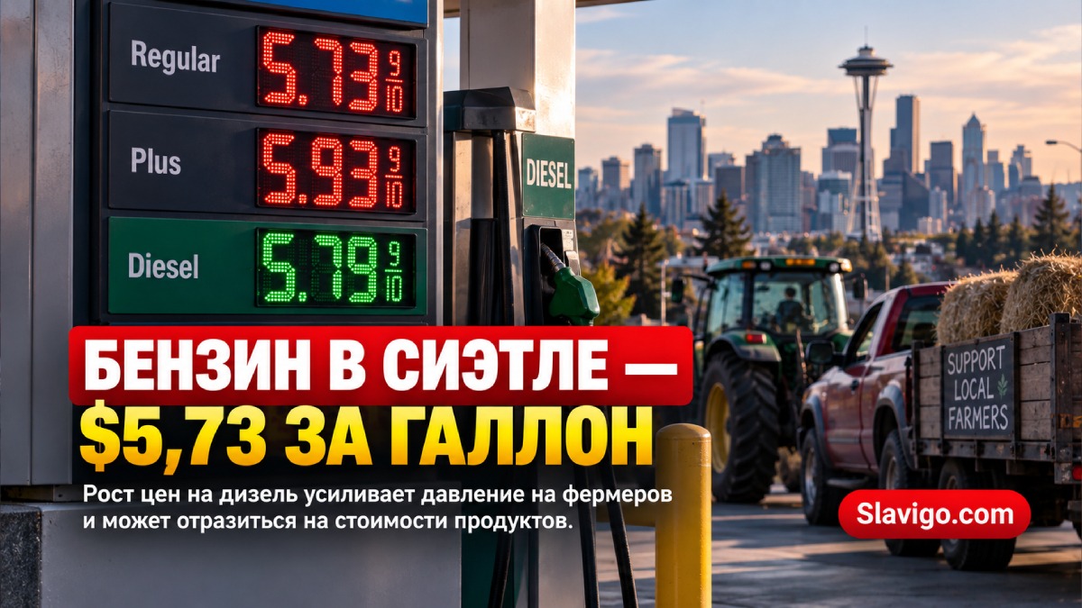 Бензин в Seattle подорожал до $5,73 за галлон, а дизель усилил давление на фермеров